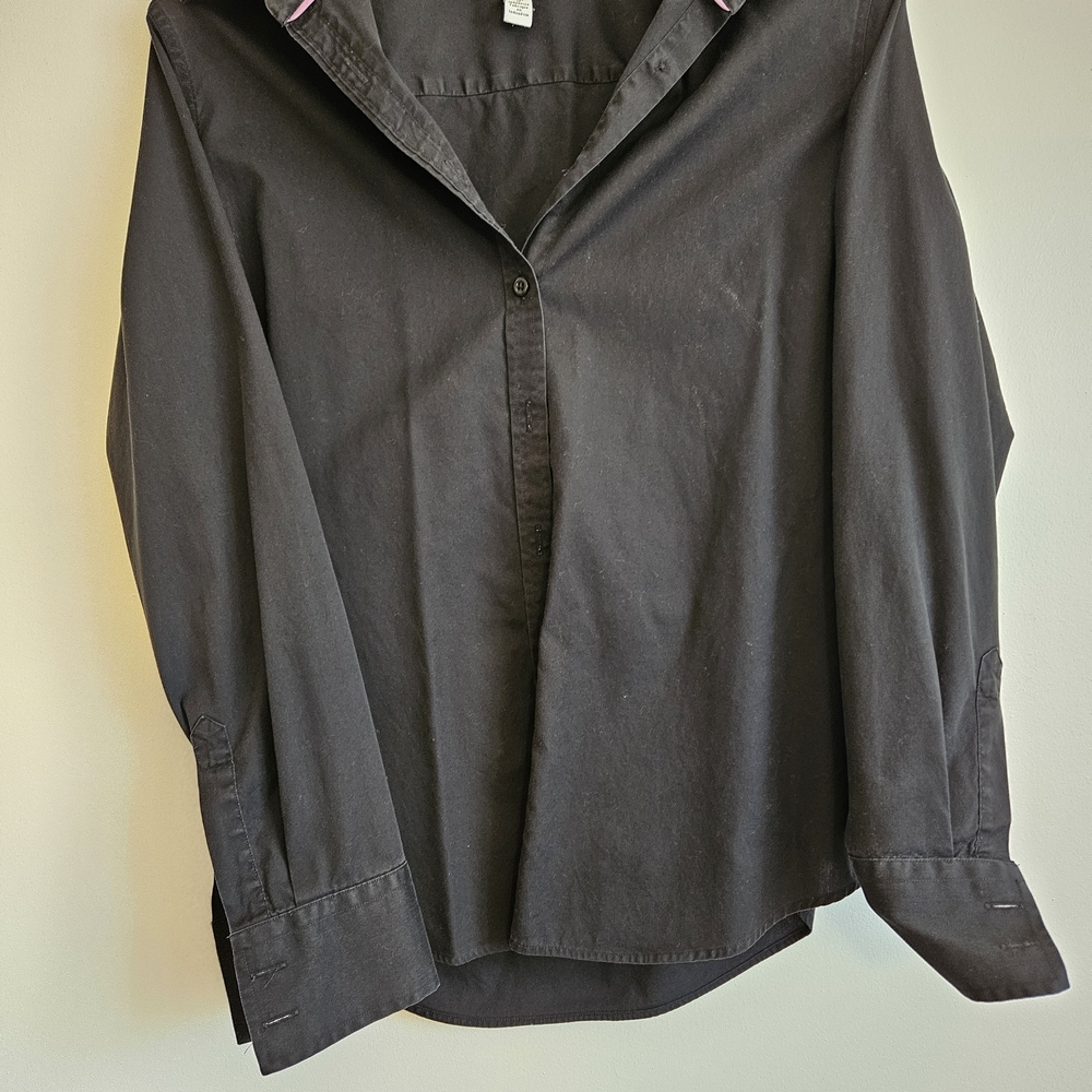 Hudson Jeans Black Shirt with Pink Trim